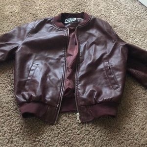 Fashion nova Burgundy leather jacket